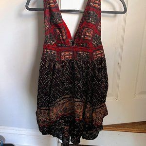 Free people v neck short red dress size XS